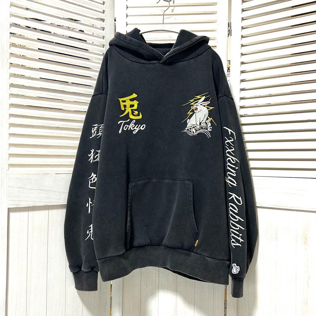 極美品 FR2 両面刺繍 パーカー スーベニア 頭狂色情兎 希少 XL