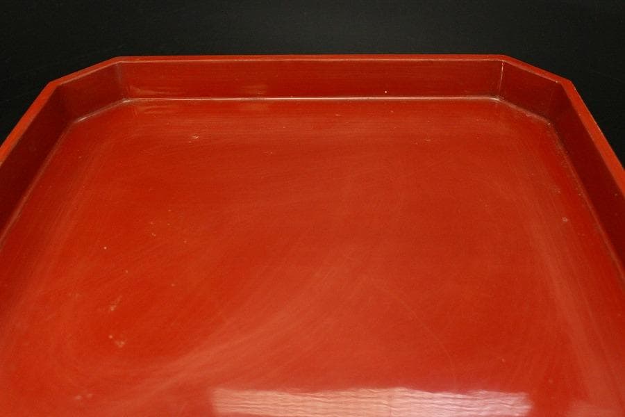 中国美術 色絵 女人紋 筆架 香合 六件 朱塗盆 文房四宝 まとめて(A726)