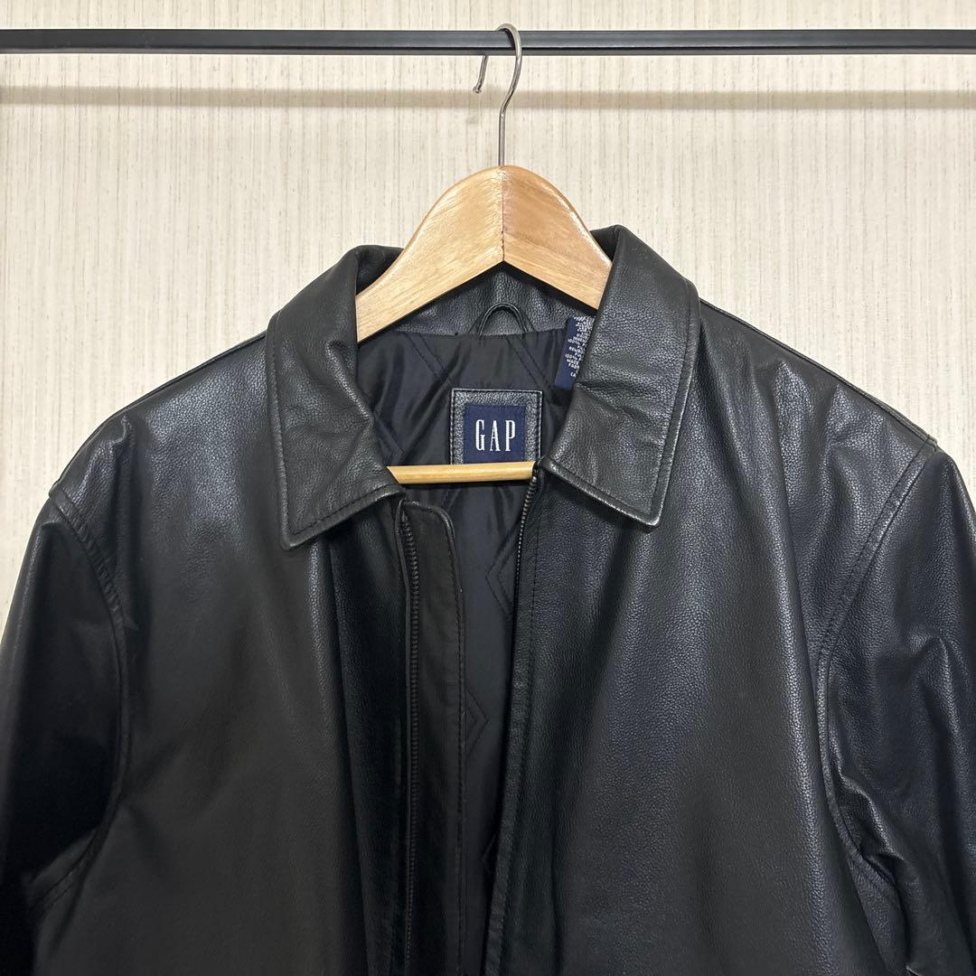 OLD GAP 黒 レザー シングルライダースジャケット