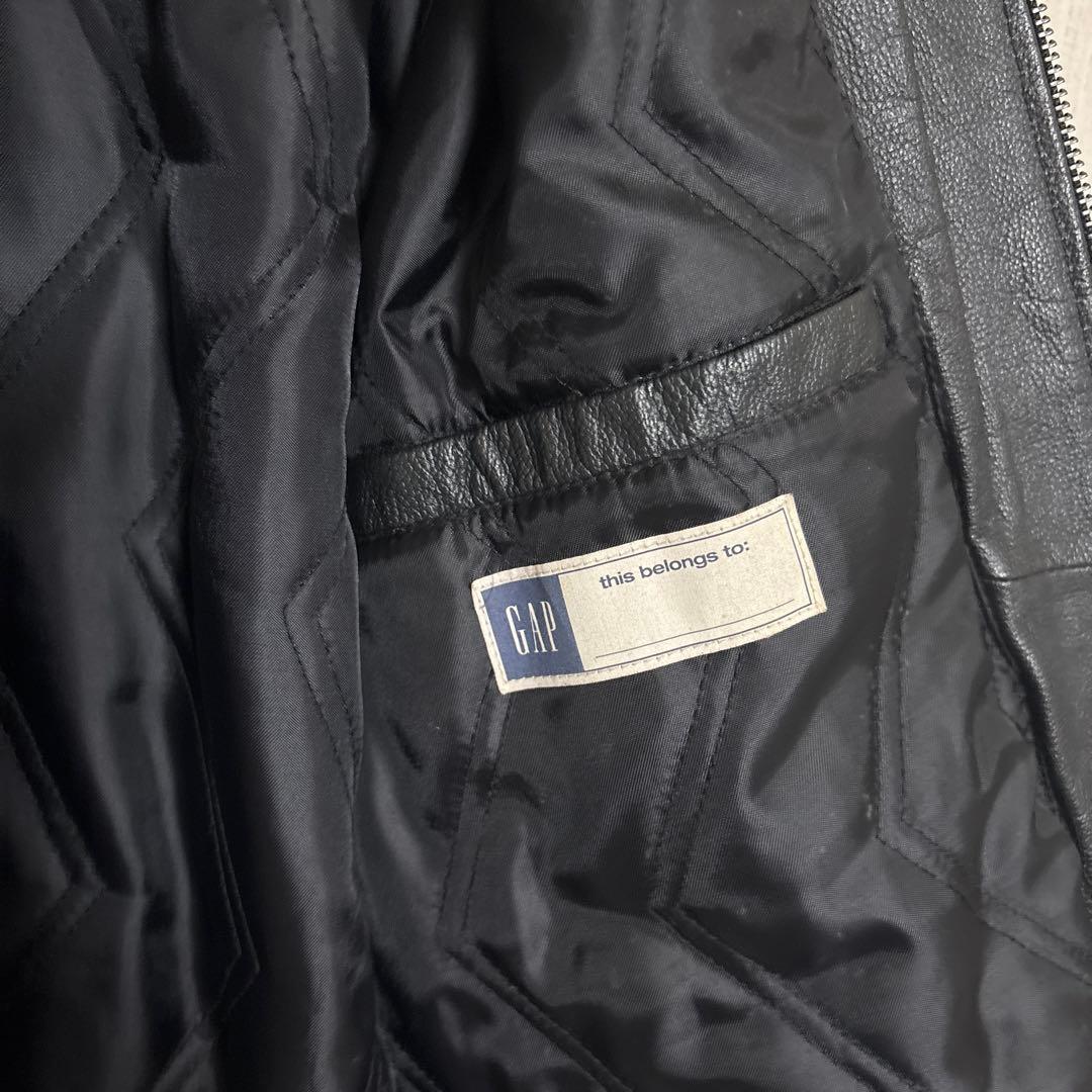 OLD GAP 黒 レザー シングルライダースジャケット