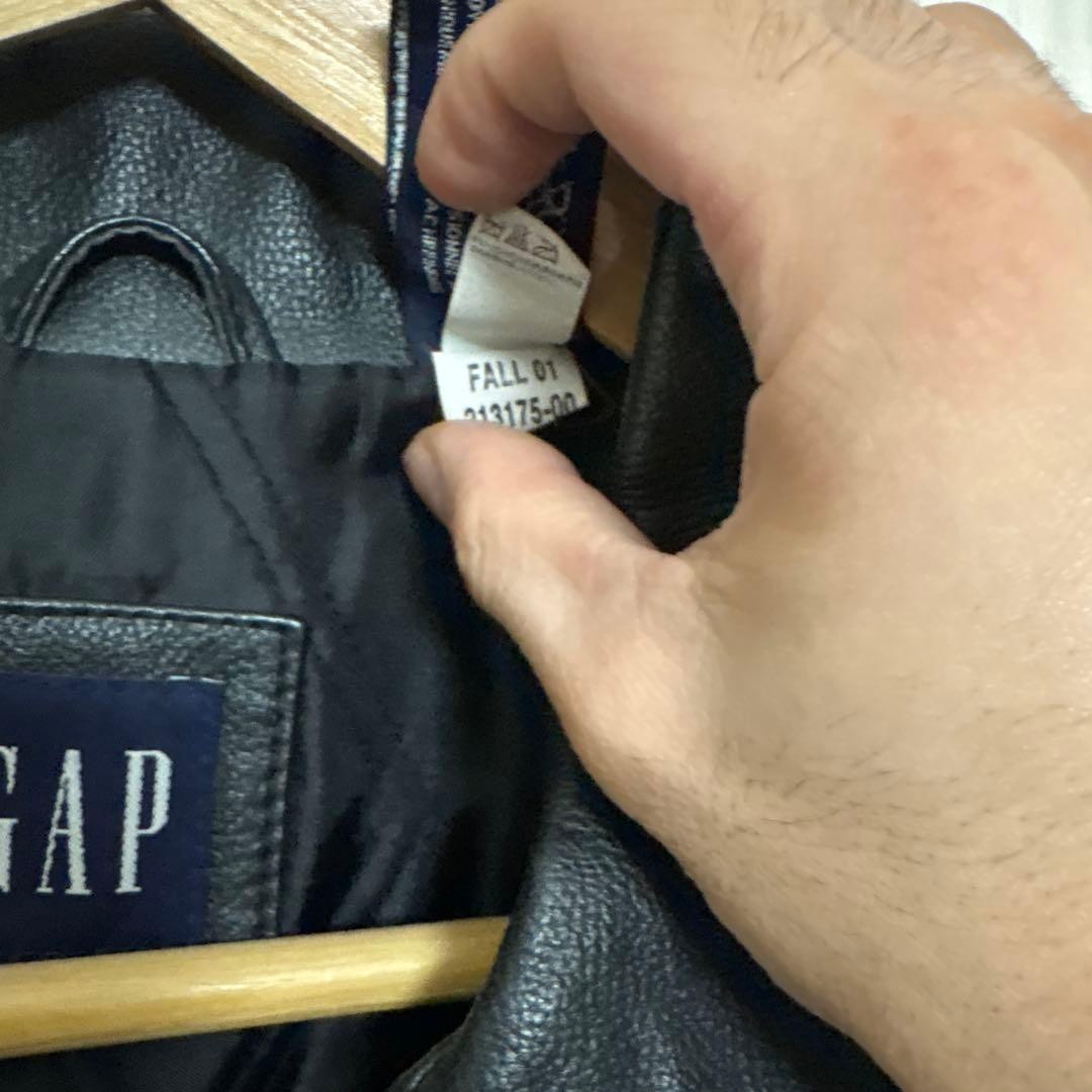 OLD GAP 黒 レザー シングルライダースジャケット