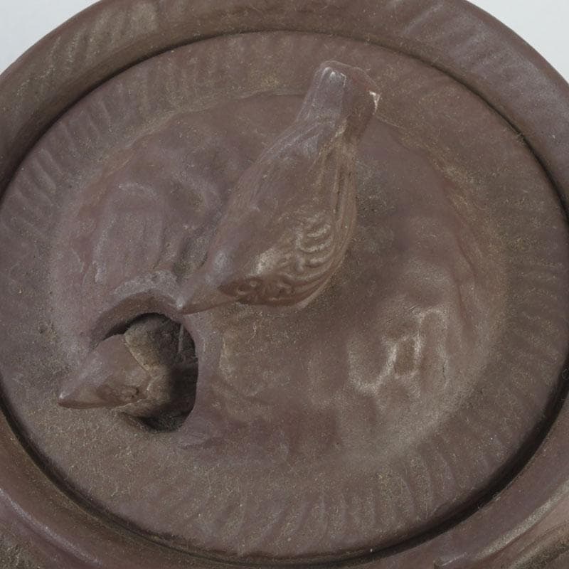 煎茶道具　萬古焼　英山造　紫砂　朱泥　鳥顔出　横手急須　V　9620