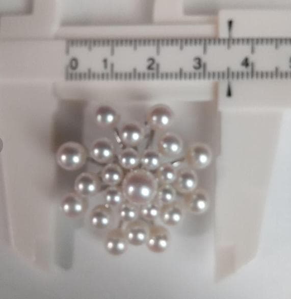 パール　ブローチ　本真珠　花