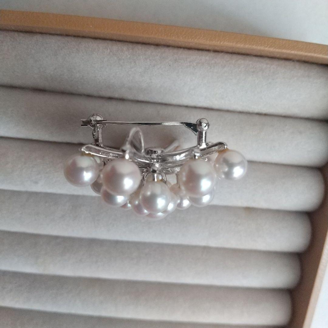 パール　ブローチ　本真珠　花