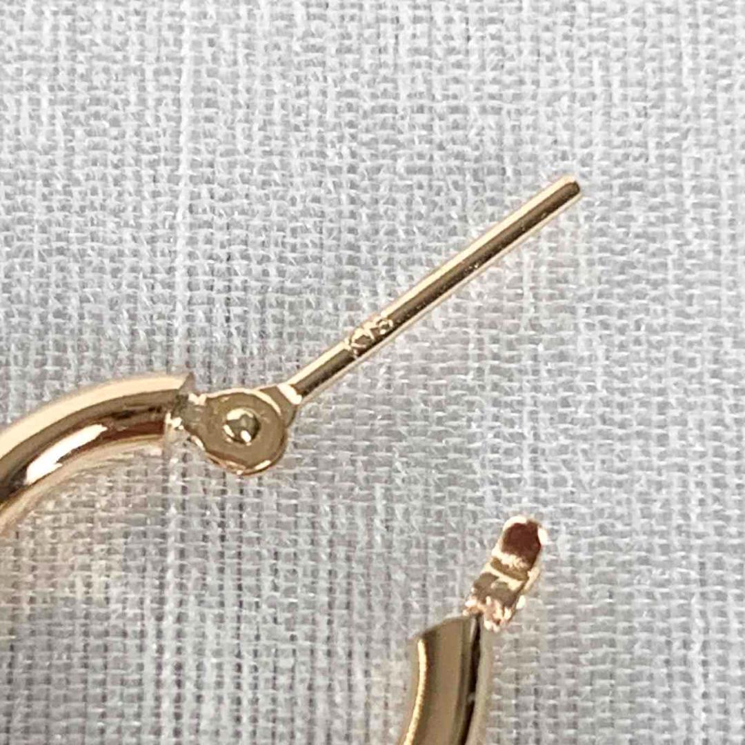 18金【2×13mm 定番フープピアス】イエローゴールド K18刻印入 新品！