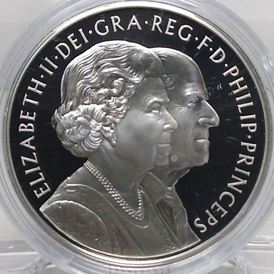 2007 ダイヤモンドウエディング 5ポンド プルーフ銀貨 ③