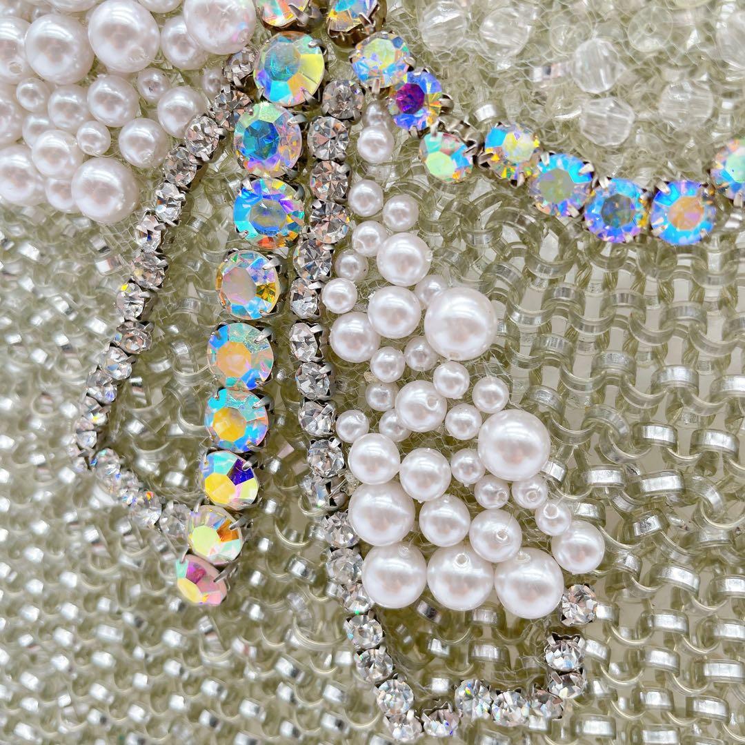 極美品✨【アンテプリマ】2wayワイヤーバッグ シルバーリボン ビジュー 保存袋