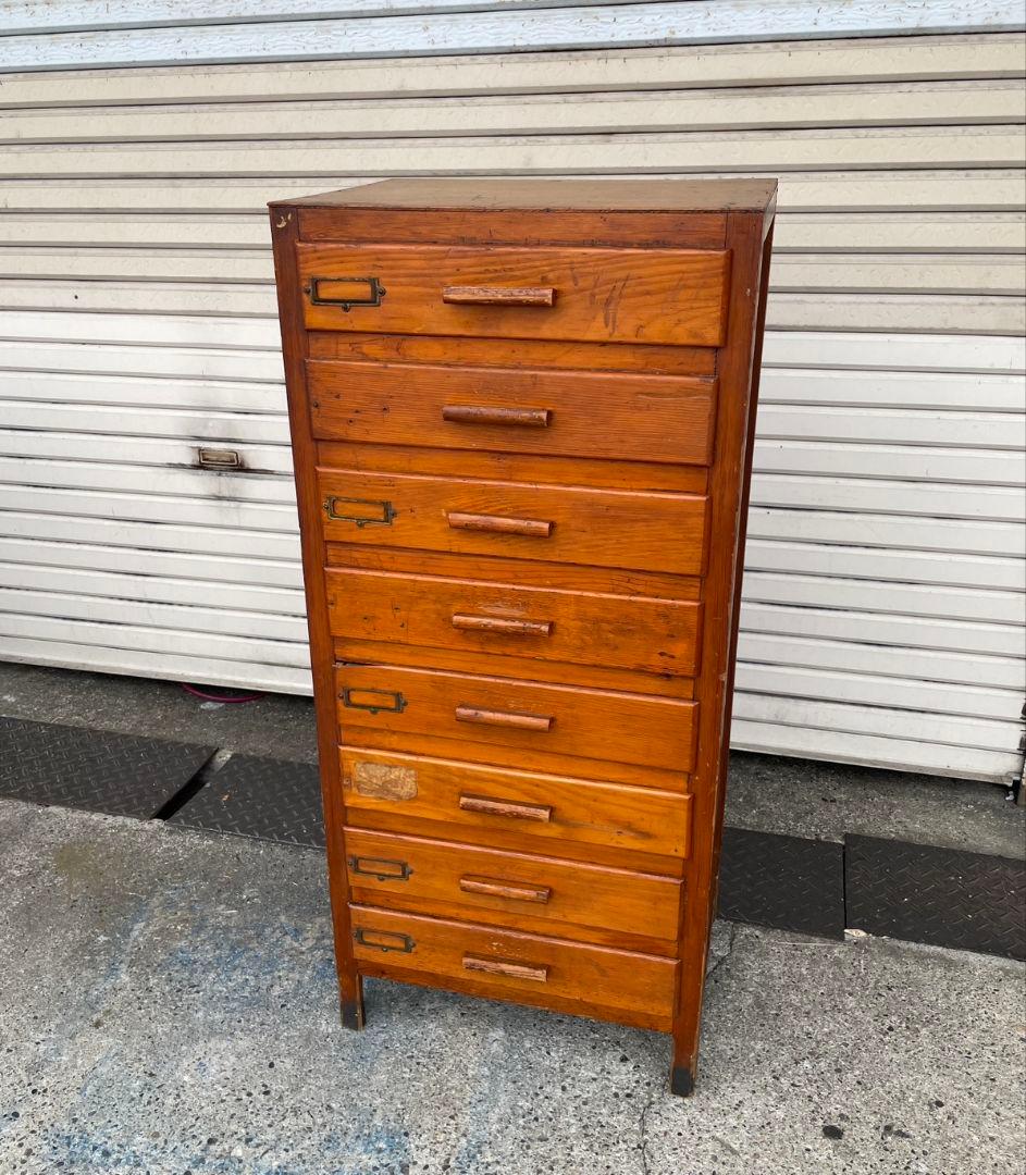 USアンティーク 古い木の引出し チェスト 書類ケース 棚 古家具 ヴィンテージ