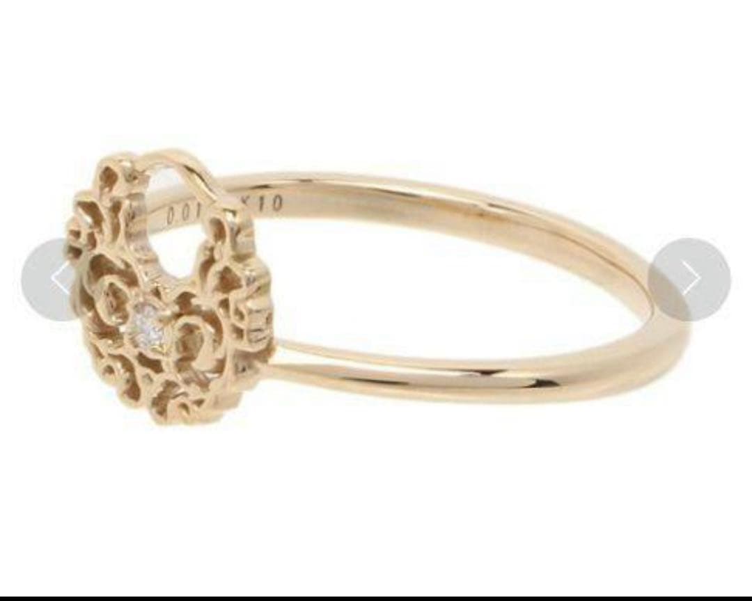 agete アガット　K10ダイヤ透かしリング　9号