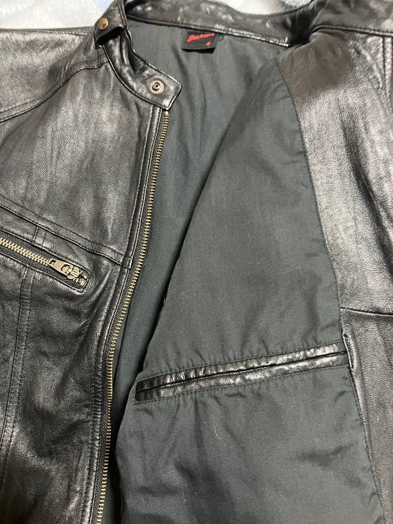 美品 ジャックローズ ラムスキン ライダースジャケット ブラック サイズ4号