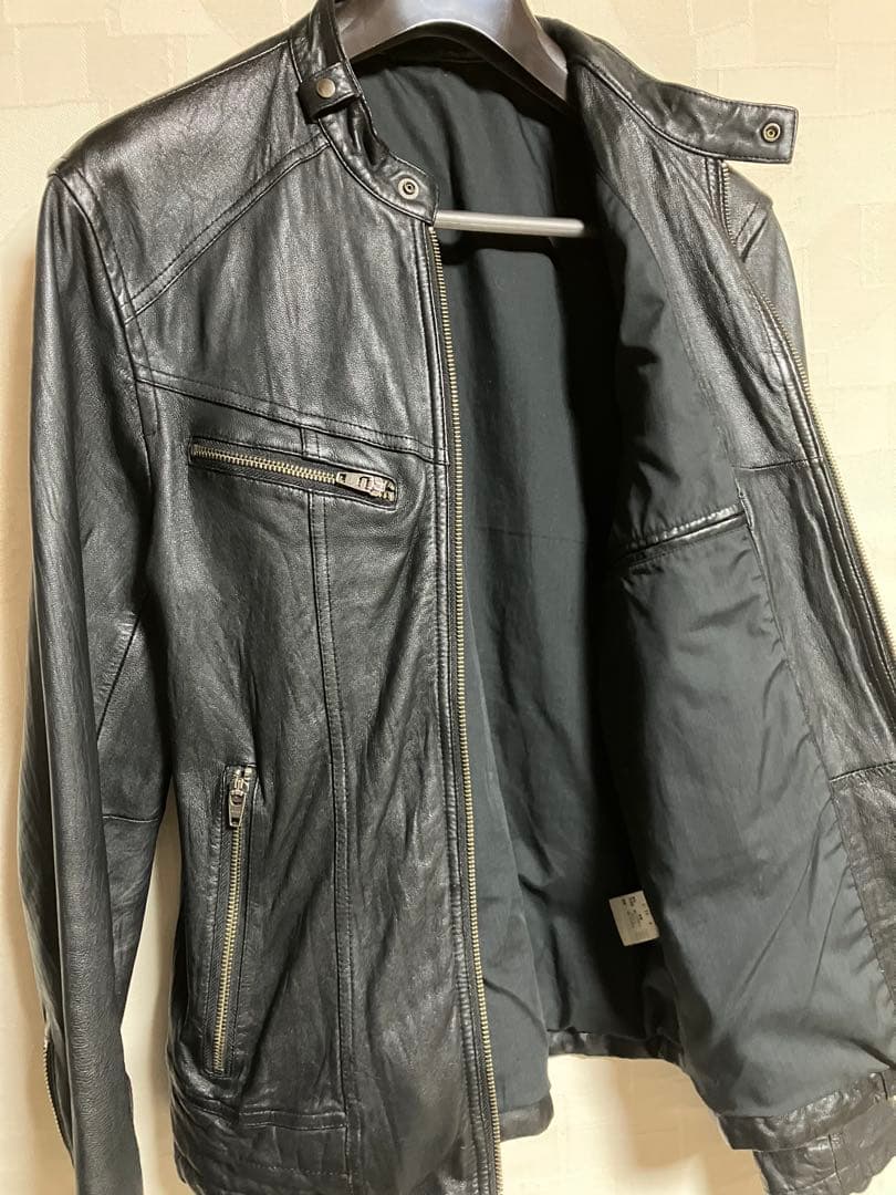 美品 ジャックローズ ラムスキン ライダースジャケット ブラック サイズ4号