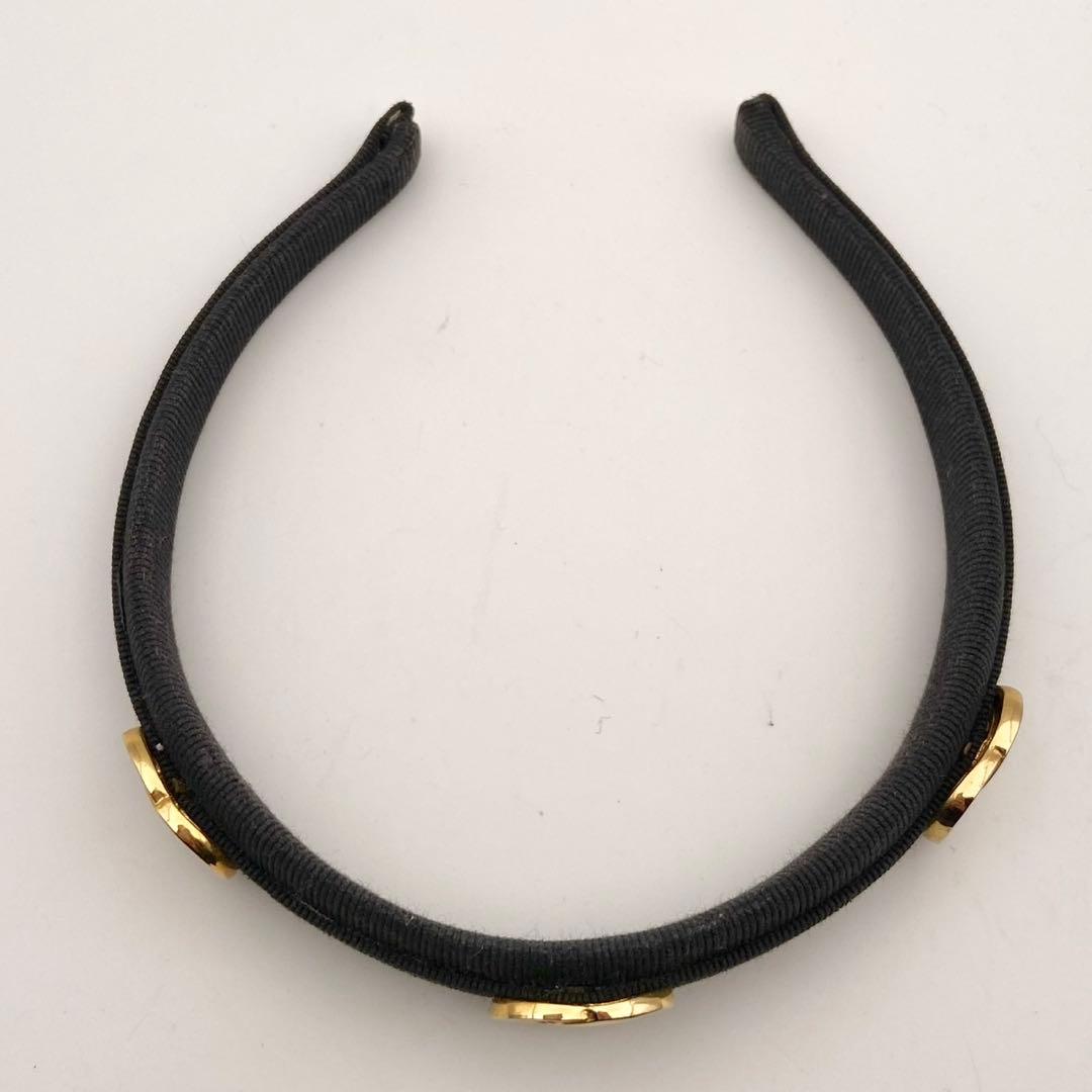 セリーヌ サークルロゴ カチューシャ ロゴ ブラック