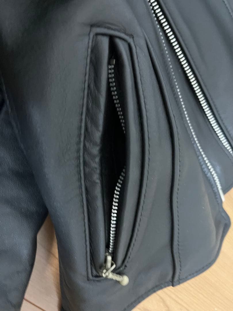 Reminiscence 黒レザーシングルライダースジャケット