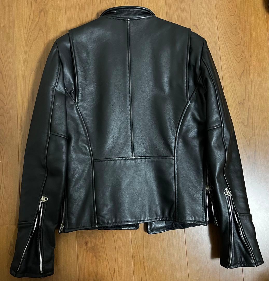 Reminiscence 黒レザーシングルライダースジャケット