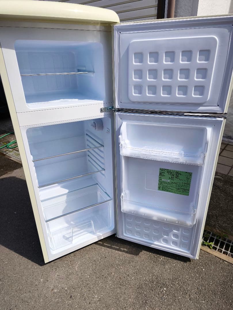 関東限 23年 条件で配送無 レトロ冷蔵庫 レトロデザイン冷蔵庫 冷蔵庫 2ドア
