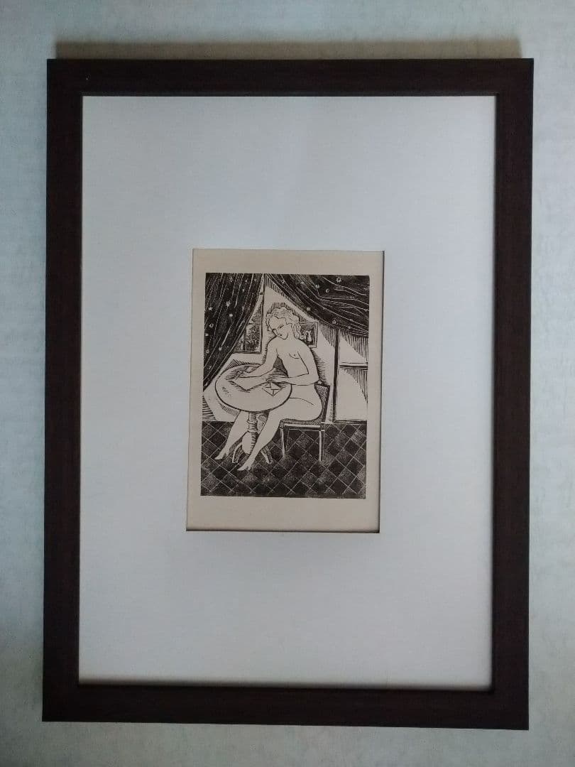 H藤田嗣治のオリジナル木版画・１９２５年製作　本物保証