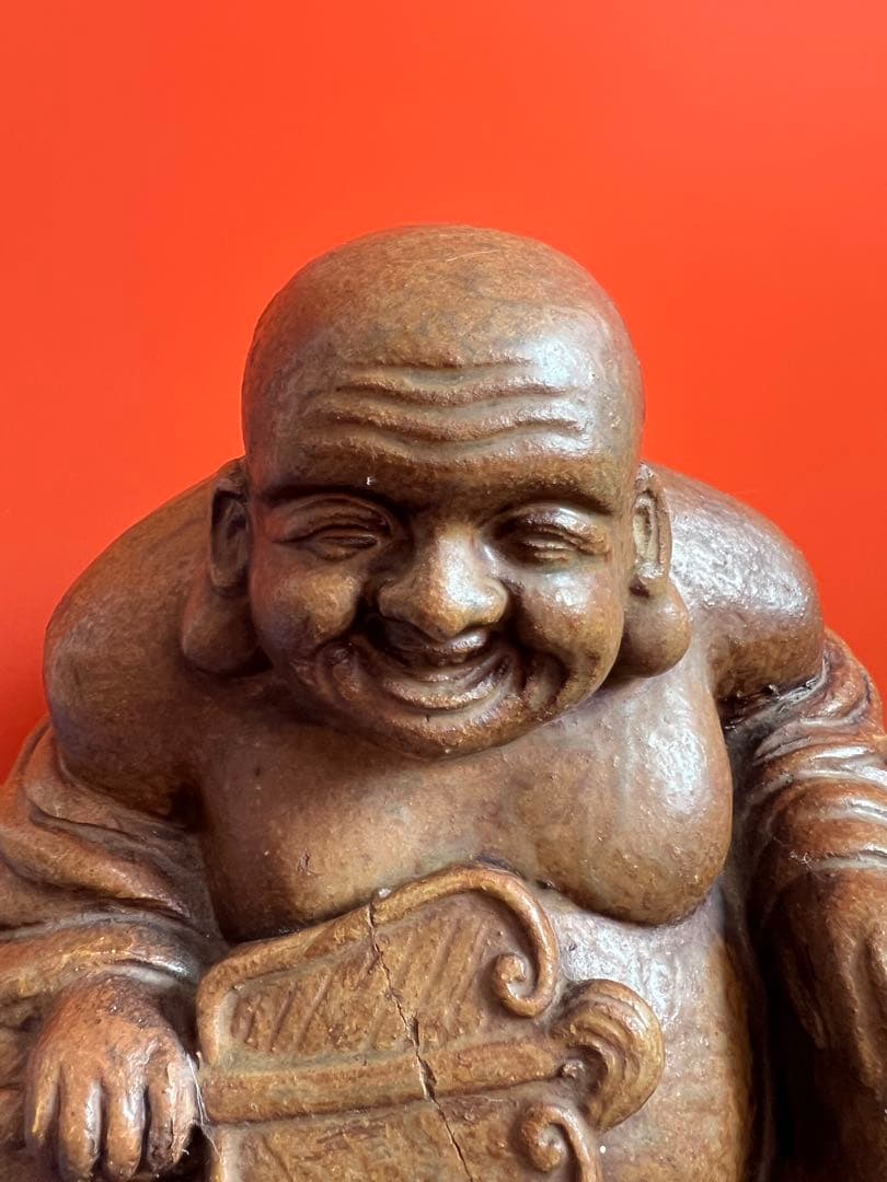 1371  古備前　布袋　陶器置物 飾り物 七福神 縁起物　時代物　美術品