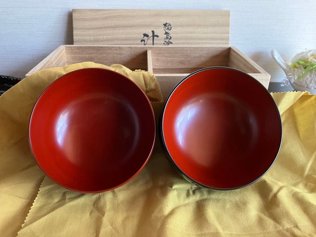 輪島塗　輪島屋善仁　汁椀　夫婦椀　お椀　２客　漆工芸　ZEN-NI