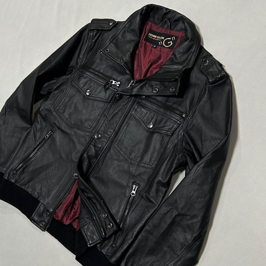 00s ピッグ レザー シングルライダース ダブルジップ モードロック y2k