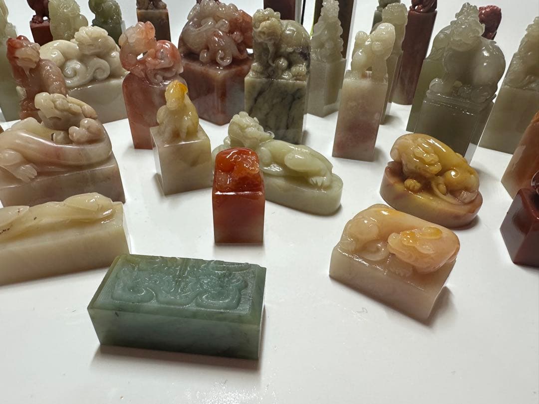 年末感謝祭　篆刻　印材　印石　まとめ　書道　落款　遊印　45点③