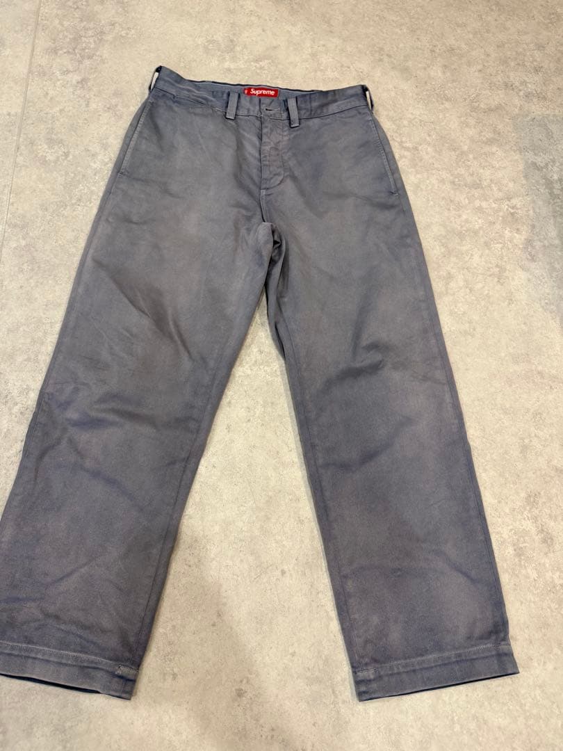 パンツ supreme chino 23 washed navy 30