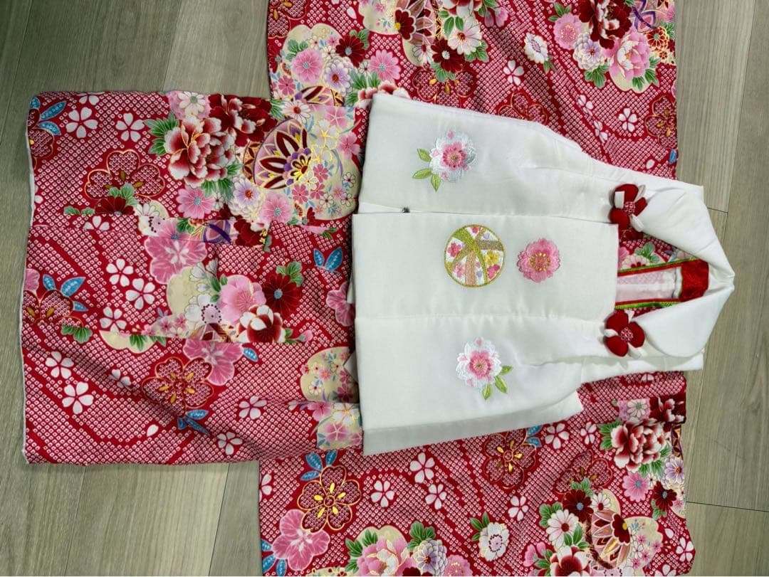 七五三 着物セット 赤い花柄