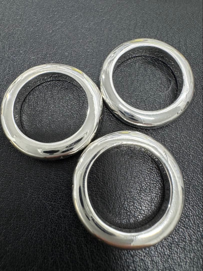 CHANEL シャネル ロゴ 3連リング SV925 ヴィンテージ13号〜14号