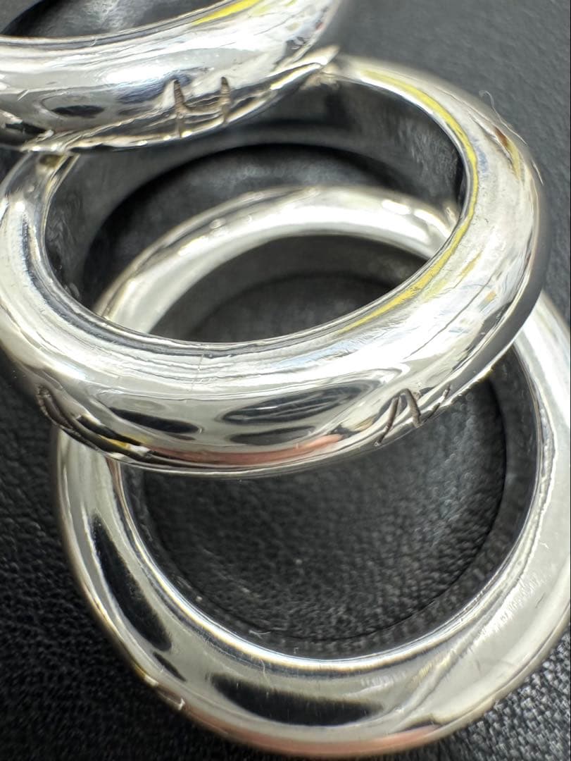 CHANEL シャネル ロゴ 3連リング SV925 ヴィンテージ13号〜14号