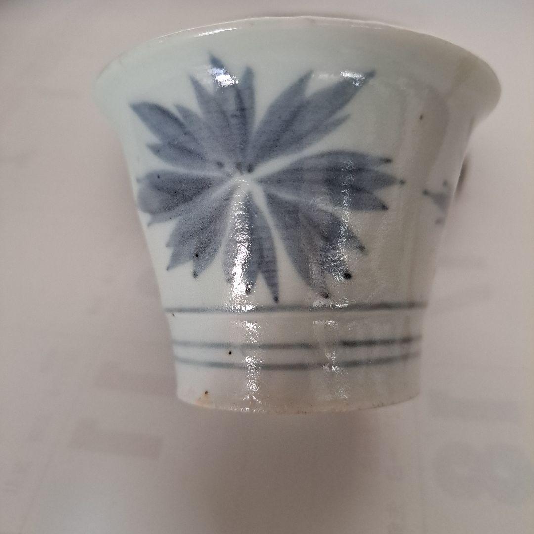 江戸初期　極上　呉須　蕎麦猪口　超珍品　享保のカエデ文 1730年