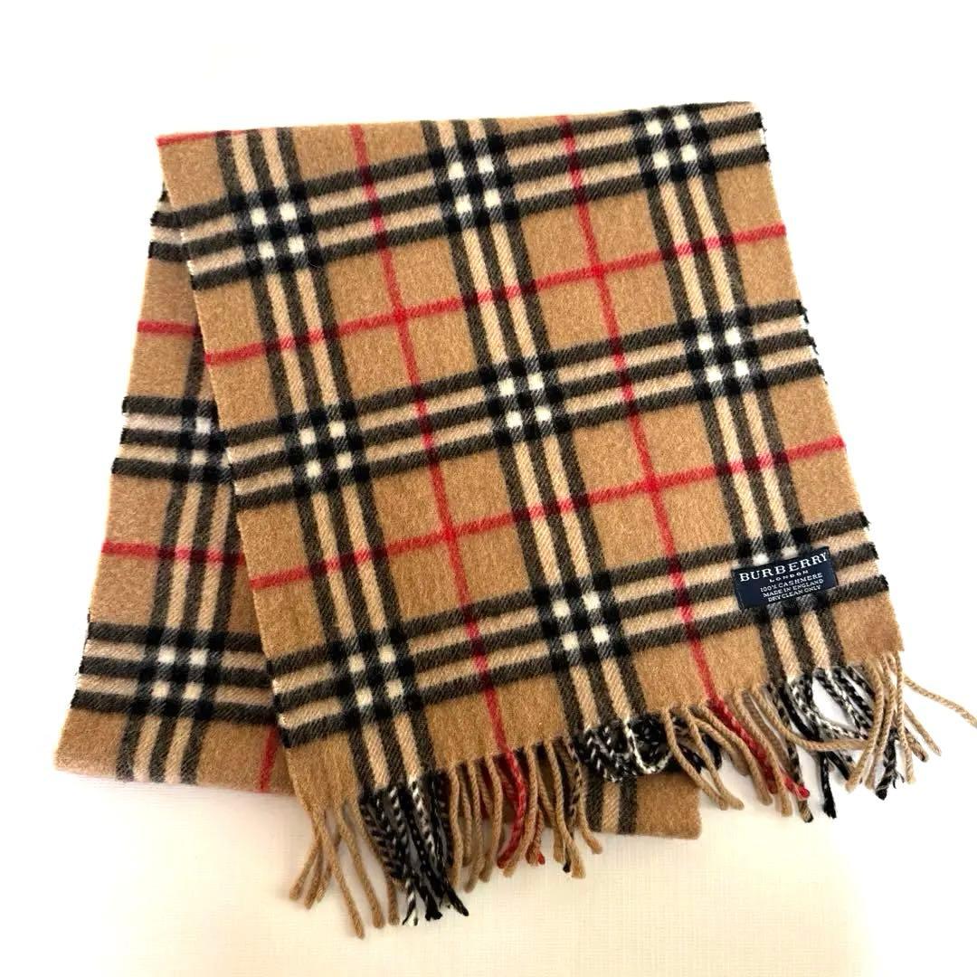 【新品未使用】BURBERRY チェック柄 カシミヤ100%マフラー　英国製