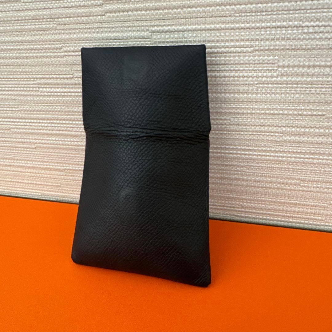 ‼️‼️‼️HERMES バスティア　ノアール‼️‼️‼️ブラック　レザー　ケース