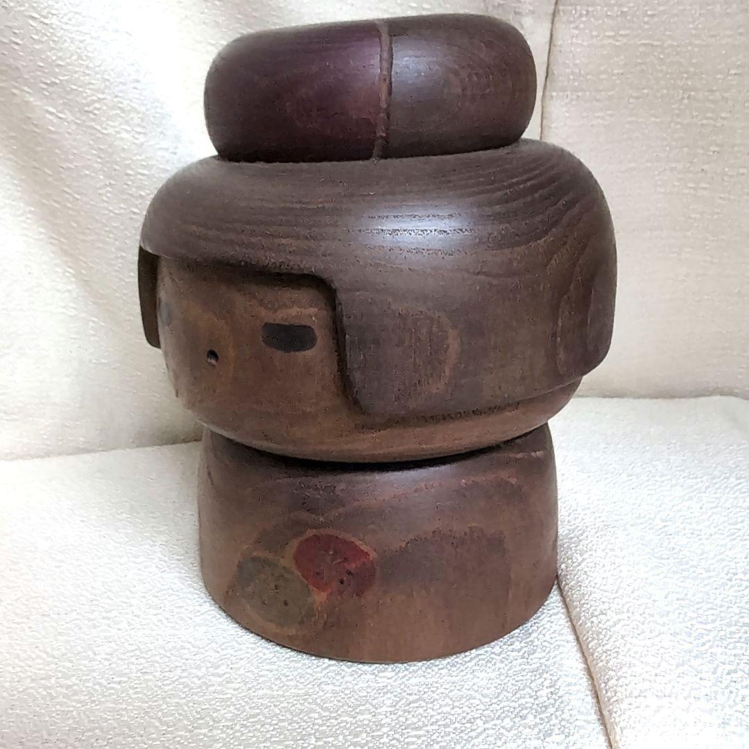 三平こけし　13センチ風人形 茶色と赤