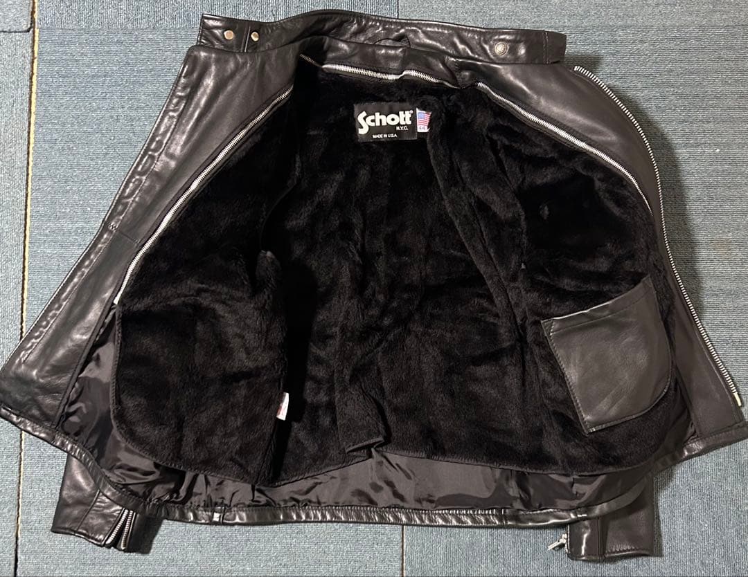 【美品/ビッグサイズ】schott 641 44サイズ レザージャケット USA