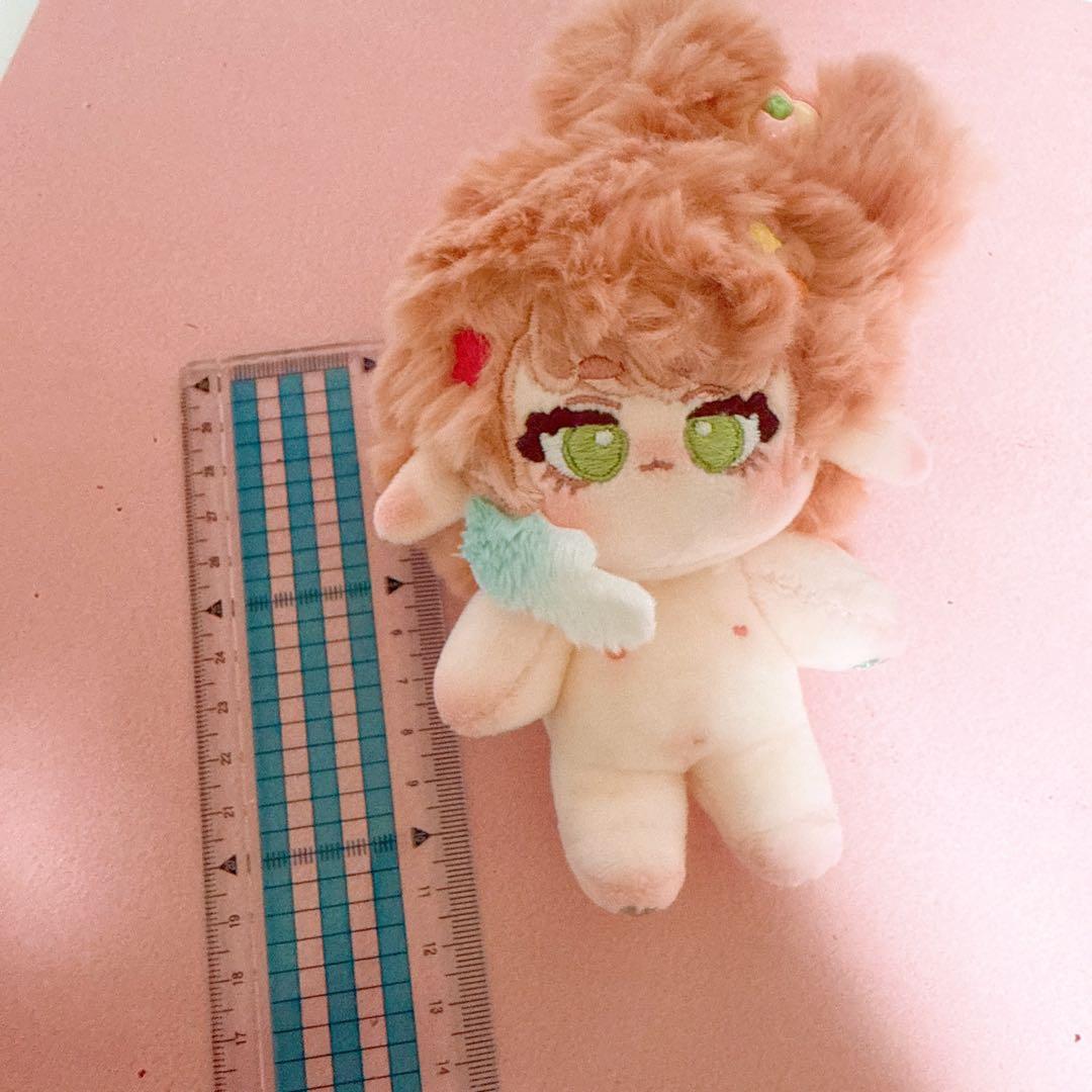 無属性　自作ぬいぐるみ　オレンジピンクリボンのエルフ女の子　骨付き