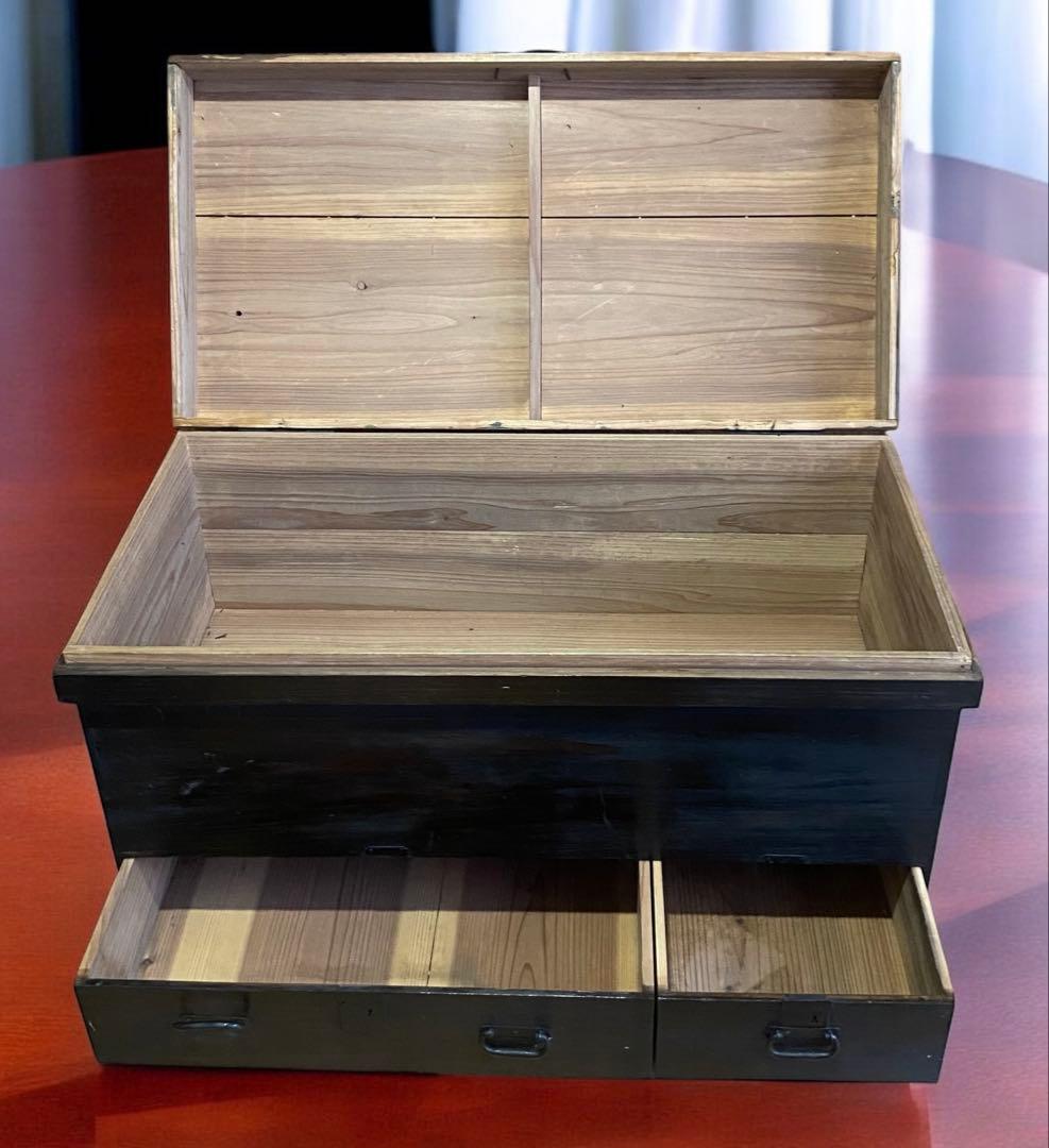 アンティーク　骨董★李朝箪笥　バンダジ　たんす　収納箱　87×44×47センチ