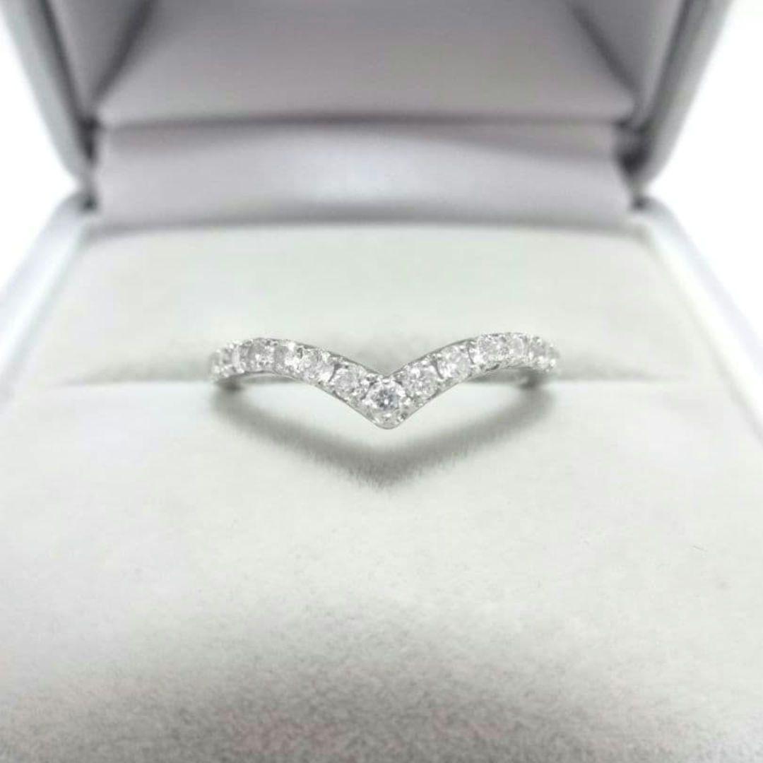 エタニティ V字 プラチナダイヤモンド リング