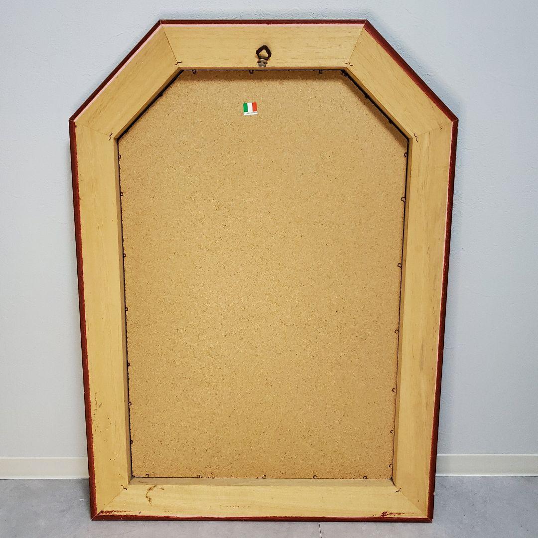 【イタリア製】ウォールミラー　鏡 アンティーク 壁掛 花柄　ヴィンテージ　レトロ