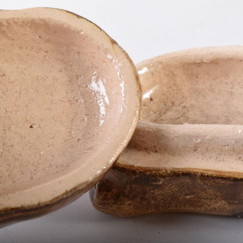 茶道具　楽焼　伊東桂楽作　旦入写　牛　香合　共箱　V　7477