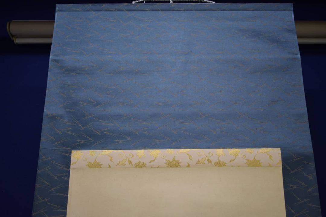 真作/里見雲嶺/雪景山水雪山図/絹表装/布袋屋掛軸HH-729