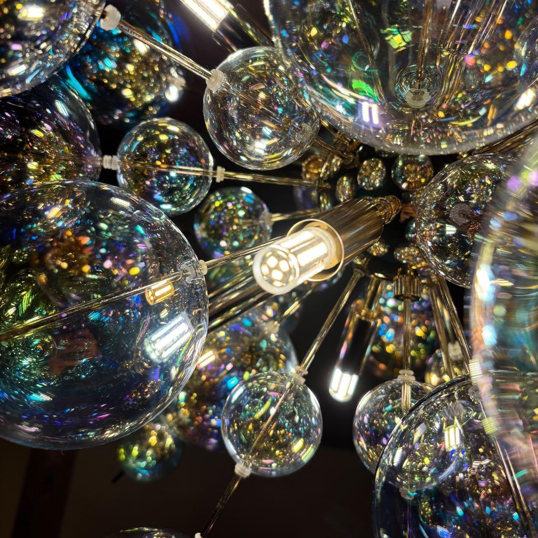 オーブ バブルシャンデリア ゴールド色 オーロラ ペンダントライト 10灯