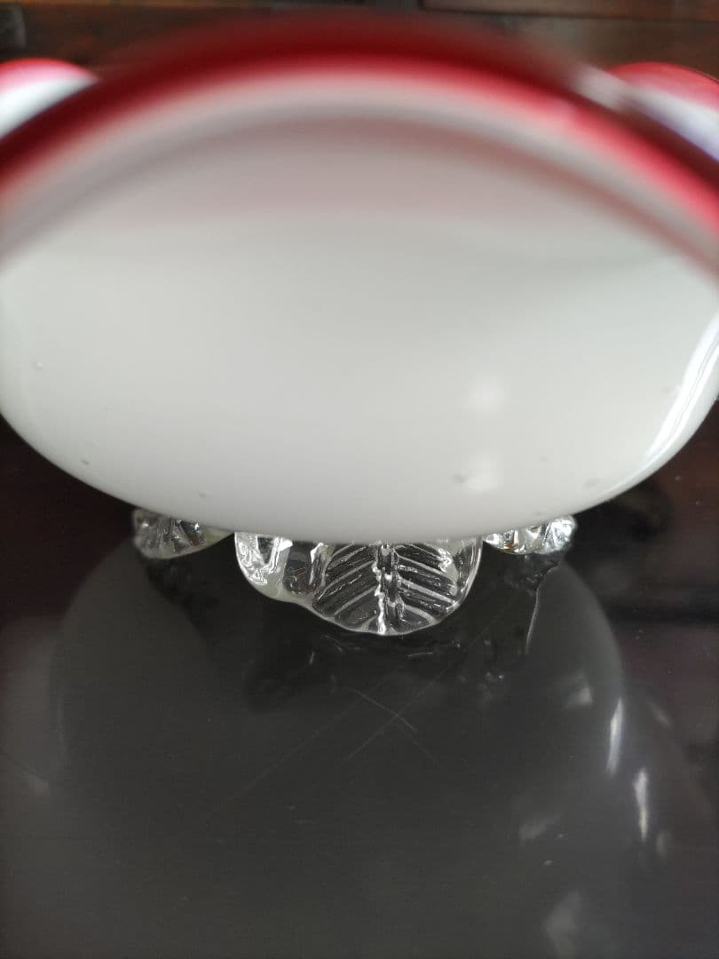 明治文化の薰風　花開く開化の粋　乳白赤縁氷コップ　貴重な当時物