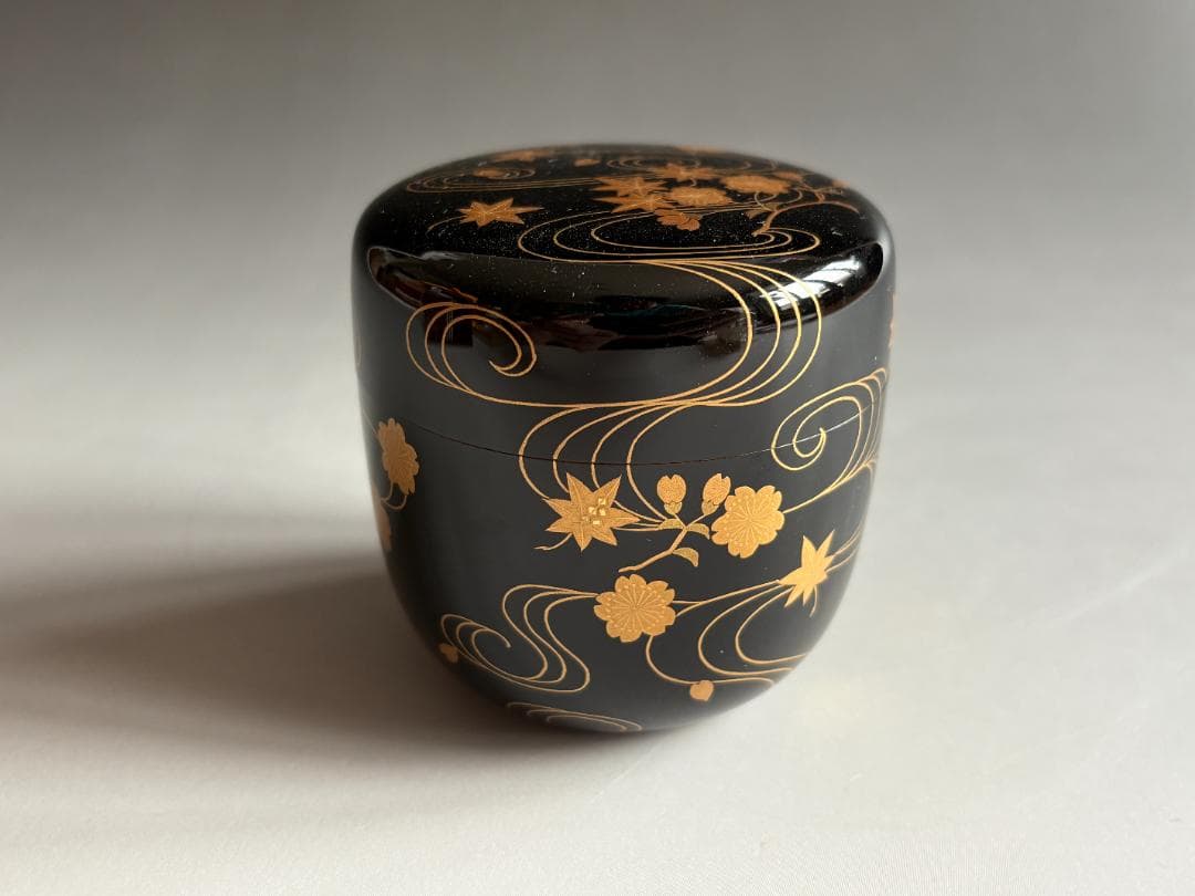 薄茶器　道場宗廣　雲錦蒔絵　内銀　大棗　尋牛斎書付　茶道具　表千家