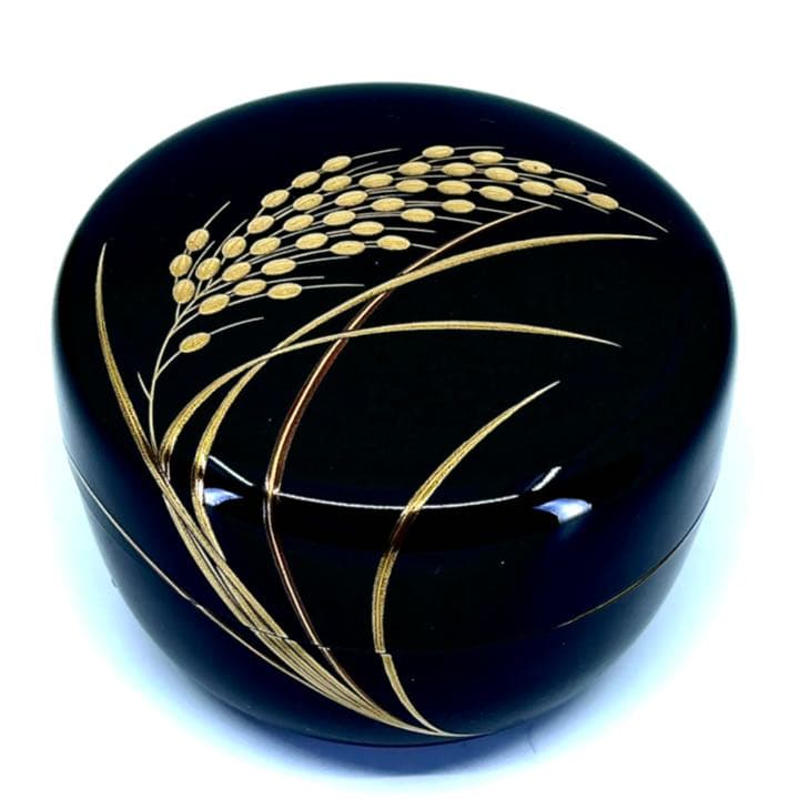 鈴谷 鐡五郎造 稲穂蒔絵平棗