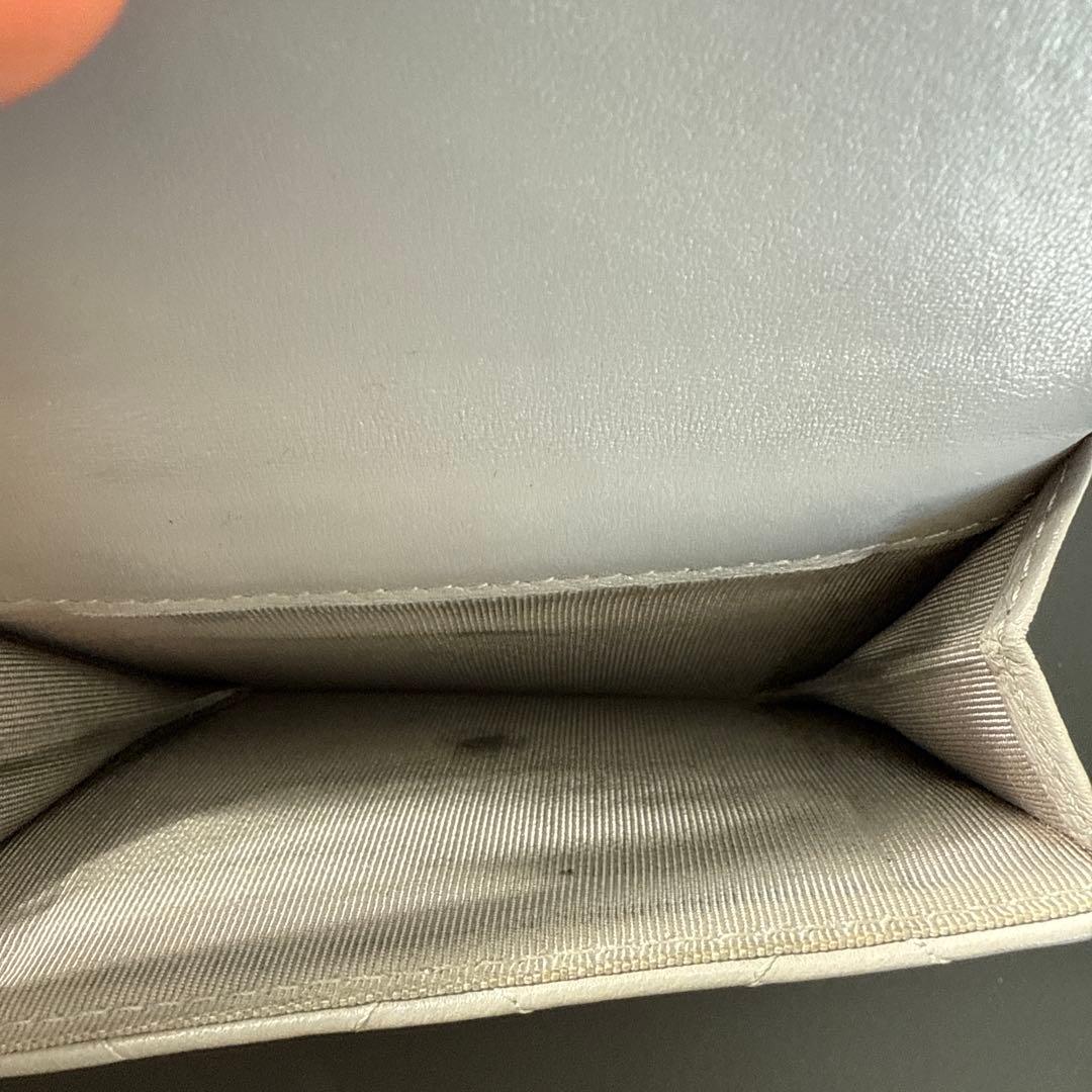 シャネル　CHANEL コンパクト　財布　三つ折り　グレー