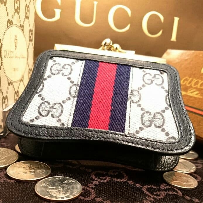美品 GUCCI OLD オールドグッチ がま口 小銭入れ ケース