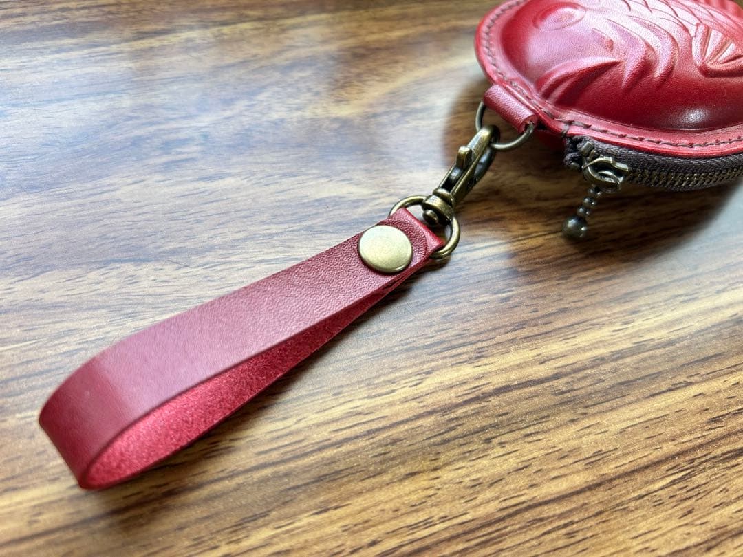 【組合せ自由３個セット】本革たい焼き型ミニポーチ｜遊び心ある小物・小銭入れ