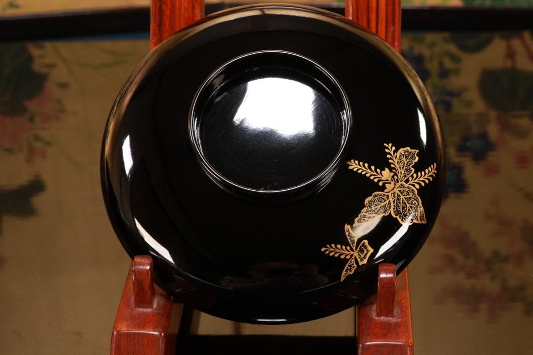 BJ133　時代輪島　加賀蒔絵　鶏図　吸物椀　一客　木製　茶道具 懐石 会席