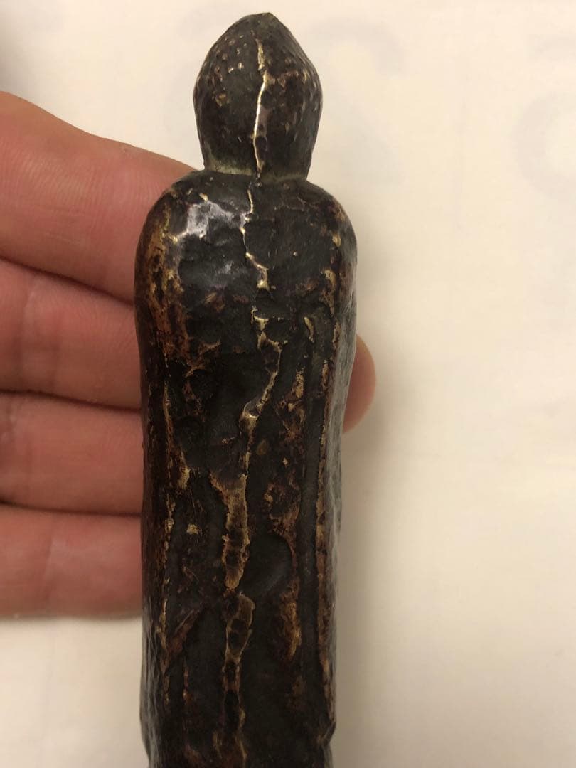 古董，阿弥陀如来像，中国清時代，古铜製，旧家藏出。