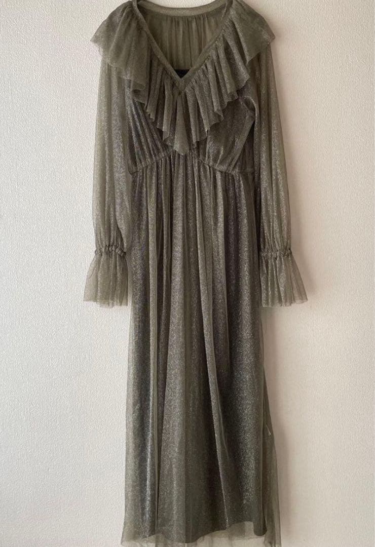 スーツ・フォーマル・ドレス AMERI GLITTER FRILL COLLAR DRESS