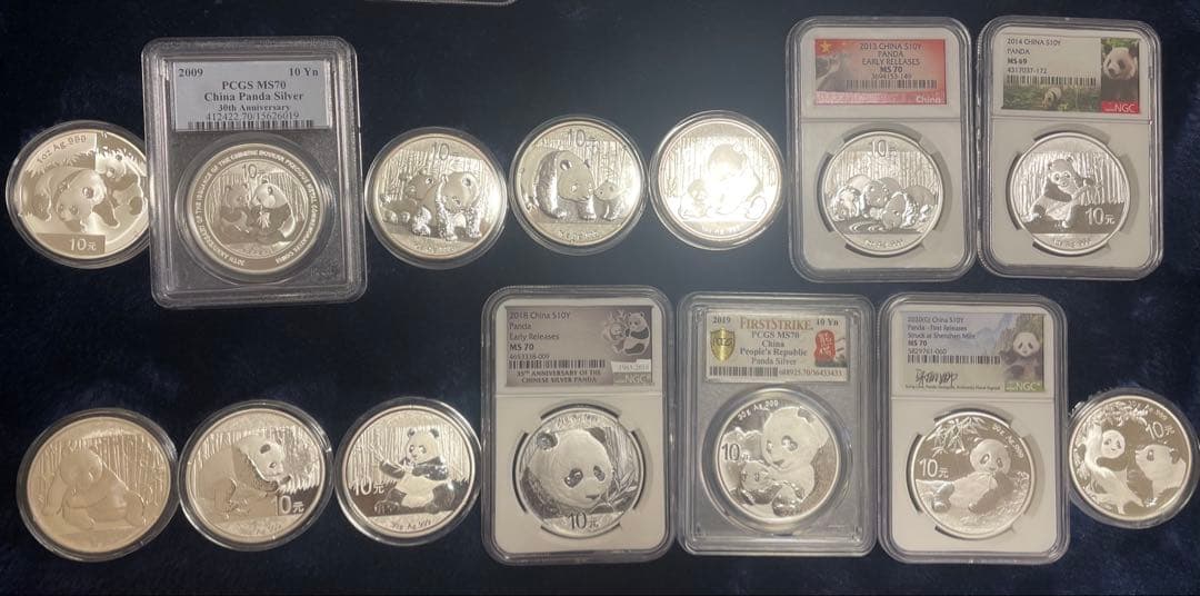 中国 パンダ銀貨 1989年〜 32枚まとめて 1オンス 純銀 PCGS NGC